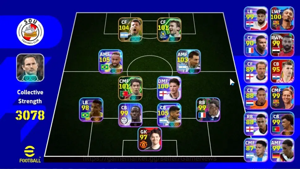 eFootball Accounts Legends & Iconic Players Android| 4 Show Time Neymar Jr,Cristan Romero,Lionel Messi| 3 Epic Sergio 1