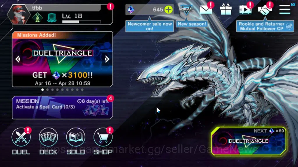 Yu-Gi-Oh! Master Duel Accounts Lv 18|20 Deck|VSK9,SkyStriker,DracotailMaid,Yummys image 1