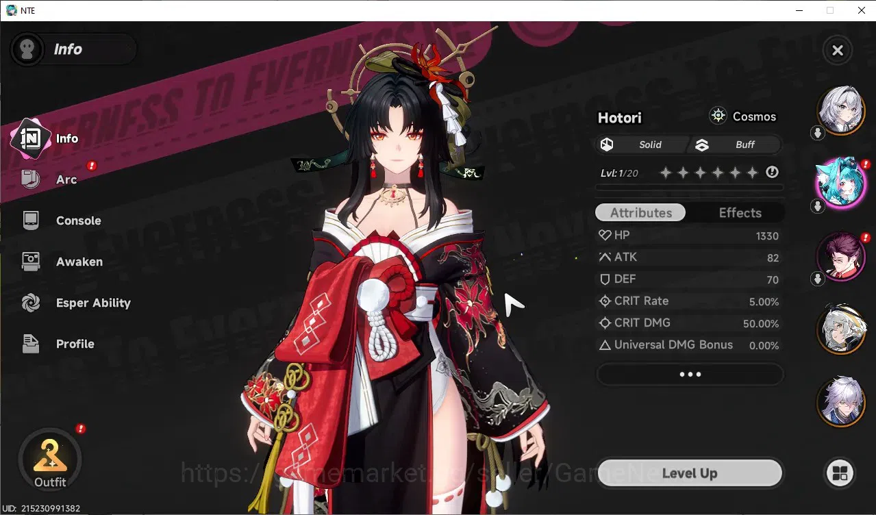 Neverness to Everness Accounts GLOBAL Europe|HL 3|3 SSR (Hotori,Hathor,Baicang)|1 image 3