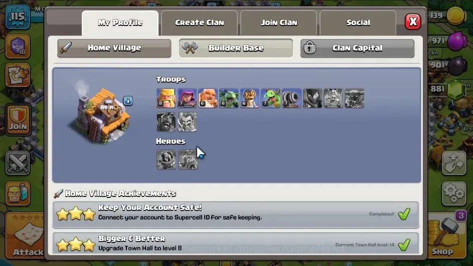Clash of Clans Accounts Lv 115|TH 14 - BH 5|Limited Skin|HH 8|BK 56,AQ 54, image 9
