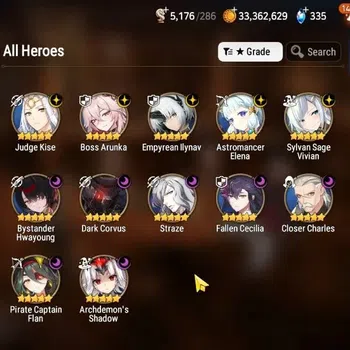 Epic Seven Accounts High-End GLOBAL Verif|New Era|12 ML(BArunka,EMP Ilynav,BysHwayung,etc)+AUBE,Setsuka,Landy,Etc|Abys F