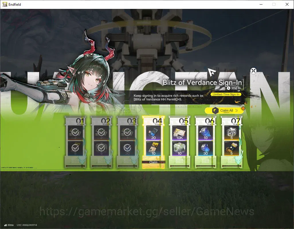 Arknights: Endfield Accounts ASIA|Lv8|Fresh Starter|SSR2(1Limit)+2(*6WP)|Zhuang image 15