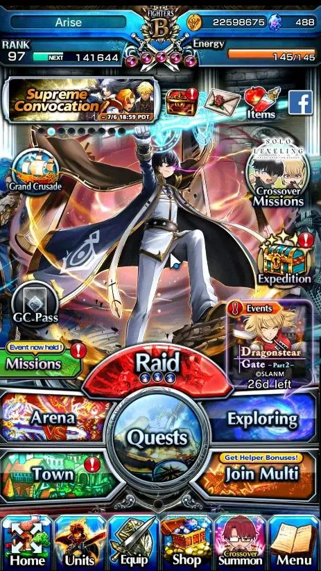 Grand Summoners Accounts Global|Rank 97|29 Ascend+10 TW|[Paladin Roy,H.Inum image 1