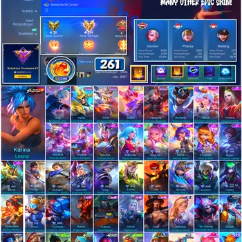 Mobile Legends: Bang Bang Accounts #4536 261 Skins | Karina Leona (KOF) | Badang Pegasus Seiya (SAINT SEIYA) | Carmilla