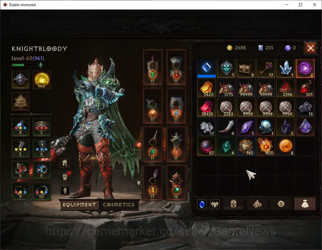 Diablo Immortal Accounts NA - Chain of Honor|Lv60(961)|Blood Knight|CR 42k| image 10