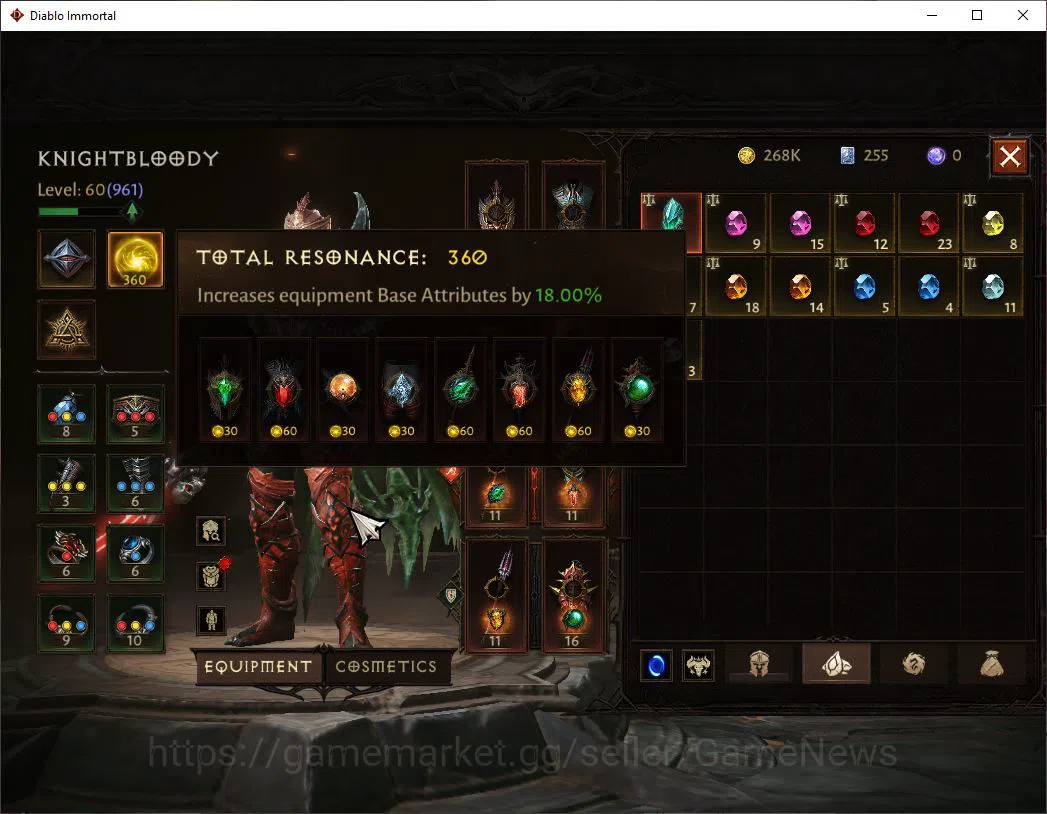 Diablo Immortal Accounts NA - Chain of Honor|Lv60(961)|Blood Knight|CR 42k| image 12