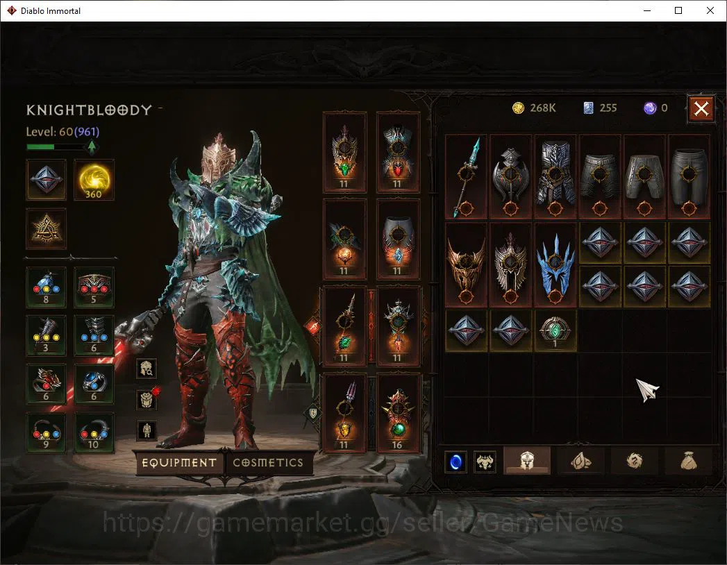 Diablo Immortal Accounts NA - Chain of Honor|Lv60(961)|Blood Knight|CR 42k| image 13