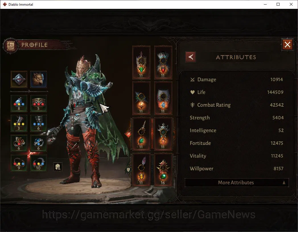 Diablo Immortal Accounts NA - Chain of Honor|Lv60(961)|Blood Knight|CR 42k| image 14