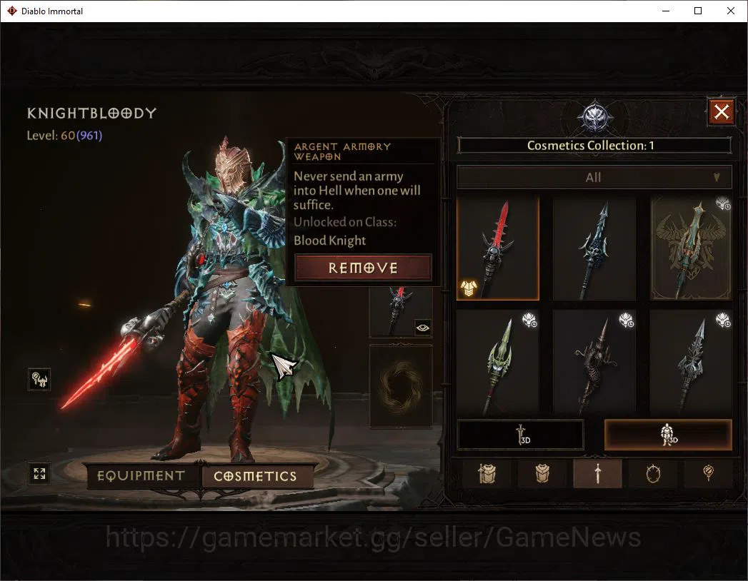 Diablo Immortal Accounts NA - Chain of Honor|Lv60(961)|Blood Knight|CR 42k| image 7