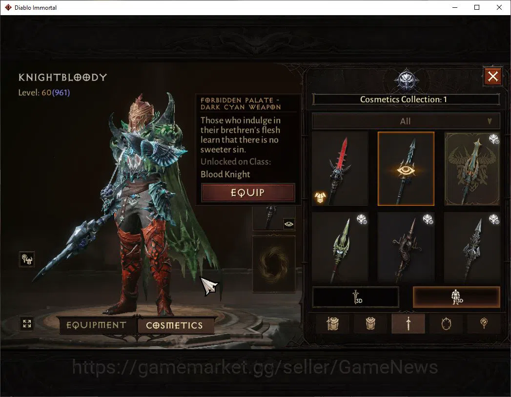 Diablo Immortal Accounts NA - Chain of Honor|Lv60(961)|Blood Knight|CR 42k| image 8
