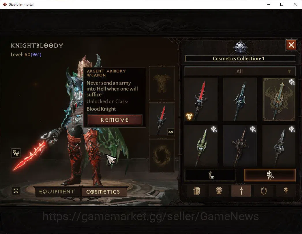 Diablo Immortal Accounts NA - Chain of Honor|Lv60(961)|Blood Knight|CR 42k| image 9