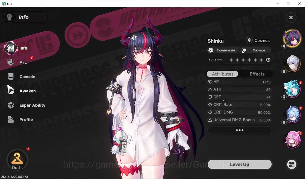 Neverness to Everness Accounts Global SEA|HL 3|1 Limited [ Shinku ]|2 SSR Selector Box|Overcast & Underboss Glider|Selector 2
