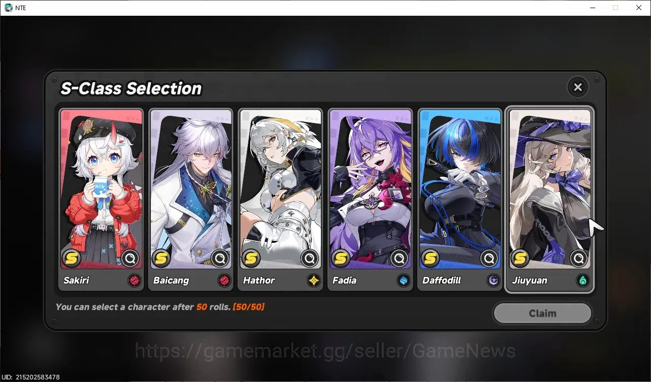 Neverness to Everness Accounts Global SEA|HL 3|1 Limited [ Shinku ]|2 SSR Selector Box|Overcast & Underboss Glider|Selector 7