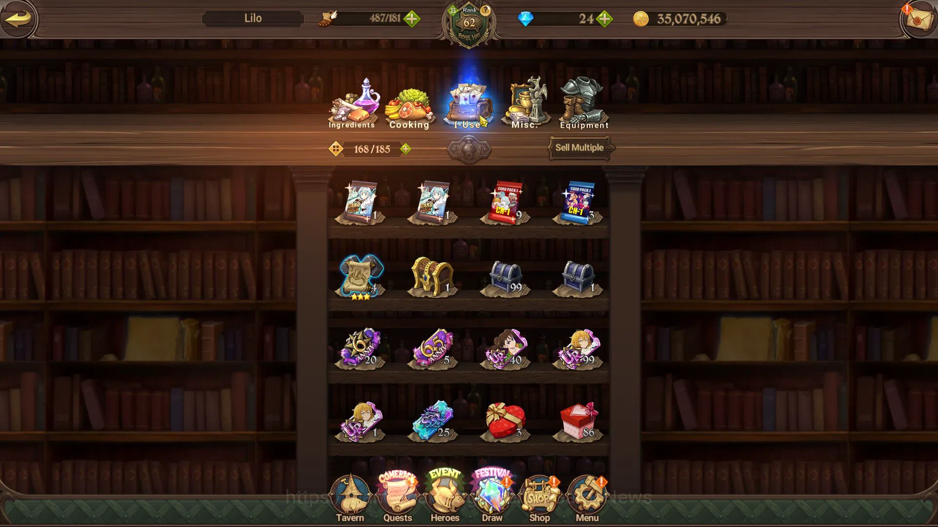 The Seven Deadly Sins: Grand Cross Accounts Midgame Asia|2,2M CC|61 Lseal|7 UR+Full Collab Fire 14