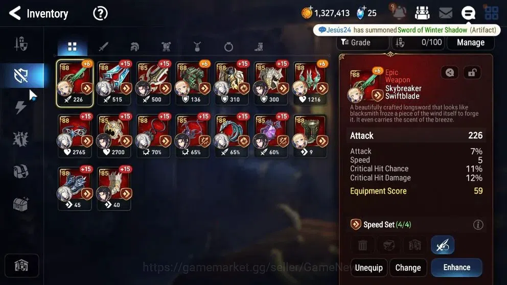 Epic Seven Accounts Limited Hero GLOBAL UnVerif|New Era|3 ML (Straze,NC Landy,etc)+Setsuka,Tenebria,Tamarine,etc|45k 17