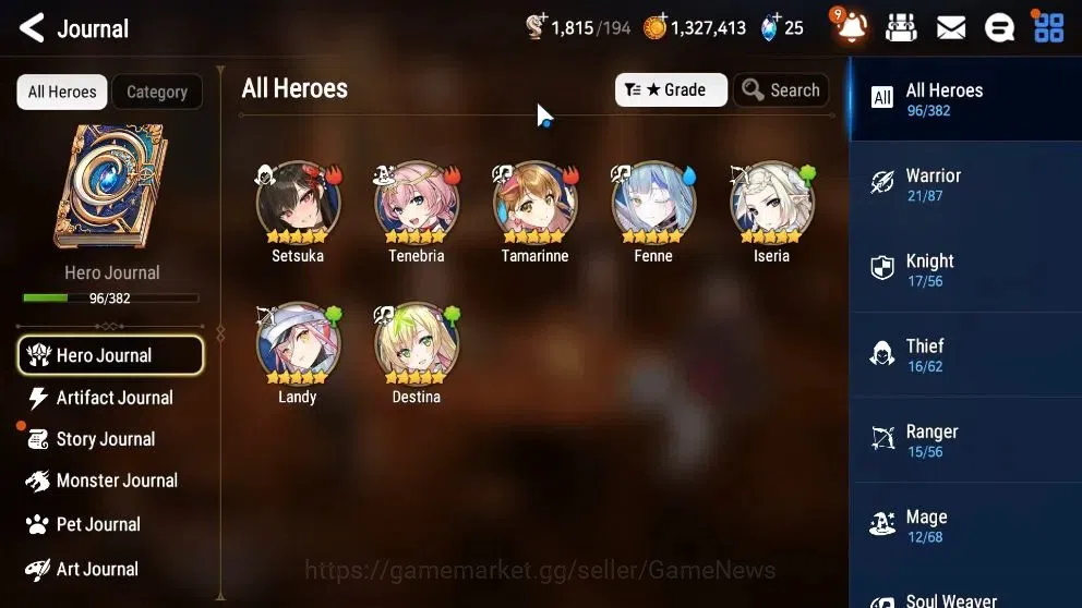 Epic Seven Accounts Limited Hero GLOBAL UnVerif|New Era|3 ML (Straze,NC Landy,etc)+Setsuka,Tenebria,Tamarine,etc|45k 7