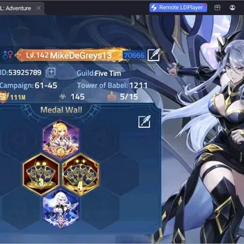 Mobile Legends: Adventure Accounts Global|LV 142|111M Power|Camp 61-45|VIP 9|Hero 216|24 Awaken|3 UR|98 SSR|5 Epic