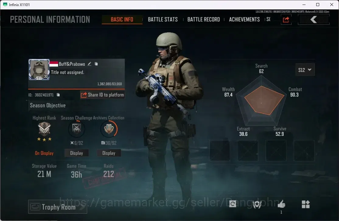 Arena Breakout Accounts Mobile | LV 30 | SV 21 M | CV 5.3 M |Exclusive Gun image 1