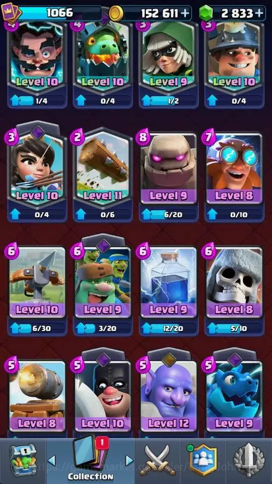 Clash Royale Accounts High-End Global |Trophy 6131|KTL 12| EVO 8 | Hero 2| Legendary Card 14| 2 Champ | Arena 17 | 2833 Gems 14