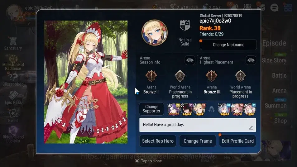 Epic Seven Accounts GLOBAL Unverif|New Era|5 ML(Rhianna&Luciella,Har s image 2