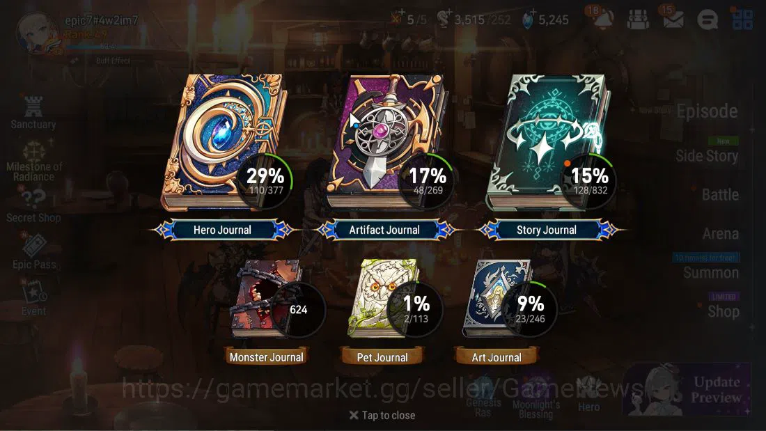 Epic Seven Accounts GLOBAL UNVERIF|NEW ERA|5 ML(EIlynav,BM Haste,CLili image 20