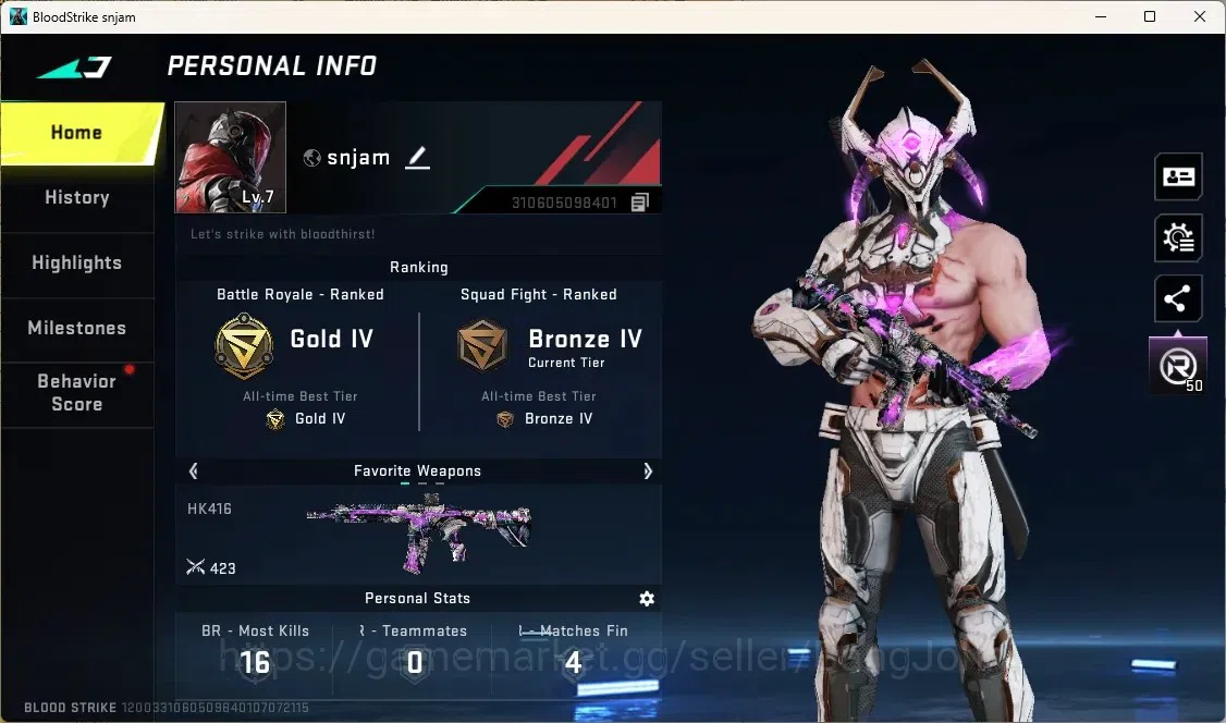 Blood Strike Accounts Others ASIA | Ultra ZERO Nullifier Striker | 1 Legendary Gun |Legendary Skydive Trail Air|Check SS 1