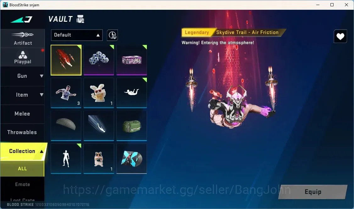 Blood Strike Accounts Others ASIA | Ultra ZERO Nullifier Striker | 1 Legendary Gun |Legendary Skydive Trail Air|Check SS 3