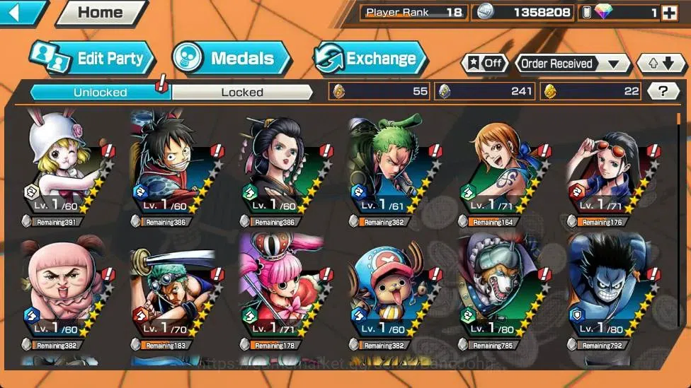 One Piece Bounty Rush Accounts Global |EX 4|PR 18|Kuzan Lv.100,Gol D. Roger Lv.73 image 6
