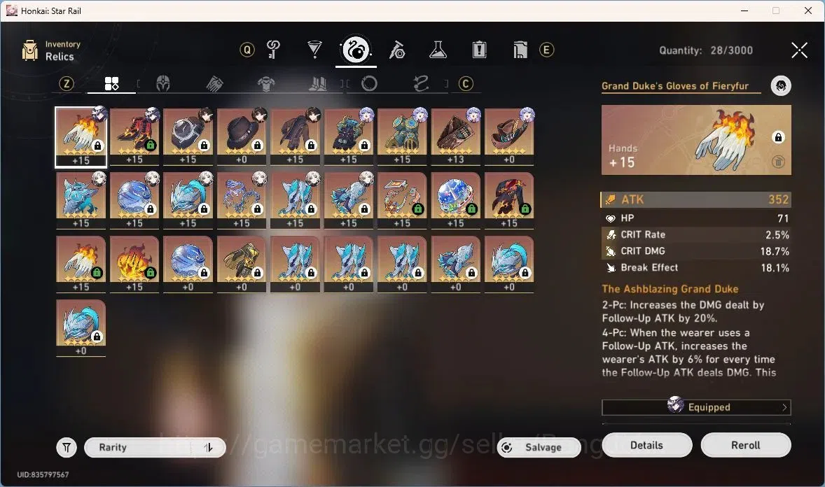 Honkai Star Rail Accounts ASIA | TL64 | 9 Limit | Dan Heng IL L80, Feixiao L image 13