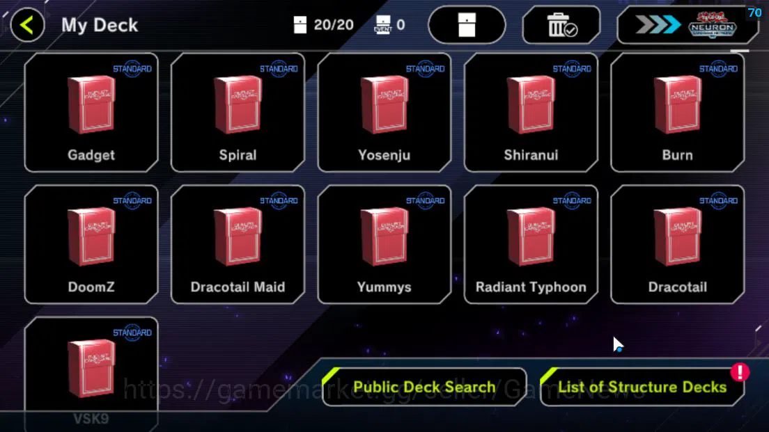 Yu-Gi-Oh! Master Duel Accounts Mid-Level Lv 18 | 20 Deck |VSK9,Radiant Typhoon,Dracotail,Yummys,Ninja,Dracotail 3