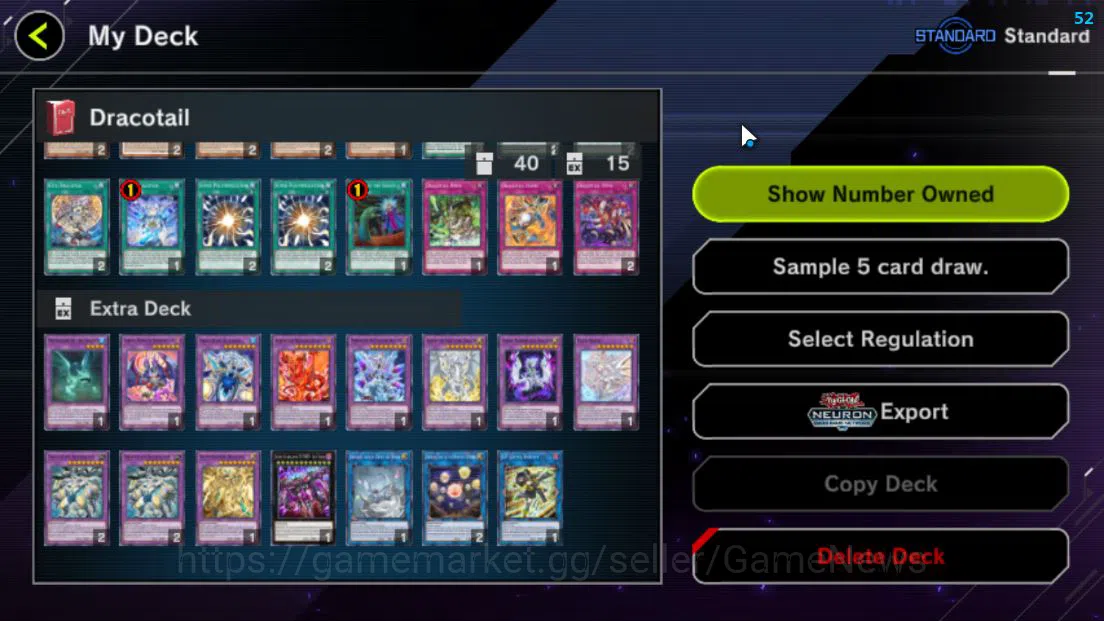 Yu-Gi-Oh! Master Duel Accounts Mid-Level Lv 18 | 20 Deck |VSK9,Radiant Typhoon,Dracotail,Yummys,Ninja,Dracotail 6