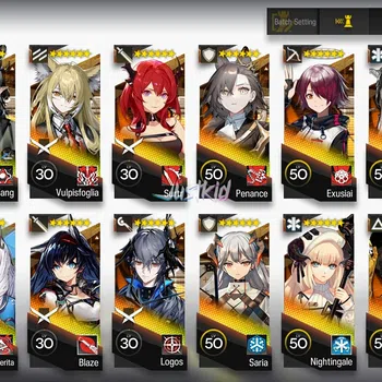 Arknights Accounts Mid-Tier ARKNIGHTS GLOBAL EARLYMID 16*6 , 5 LIMITED WANG,SHU,SAKIKO,EYJA ALTER,HOSHIGUMA ALTER