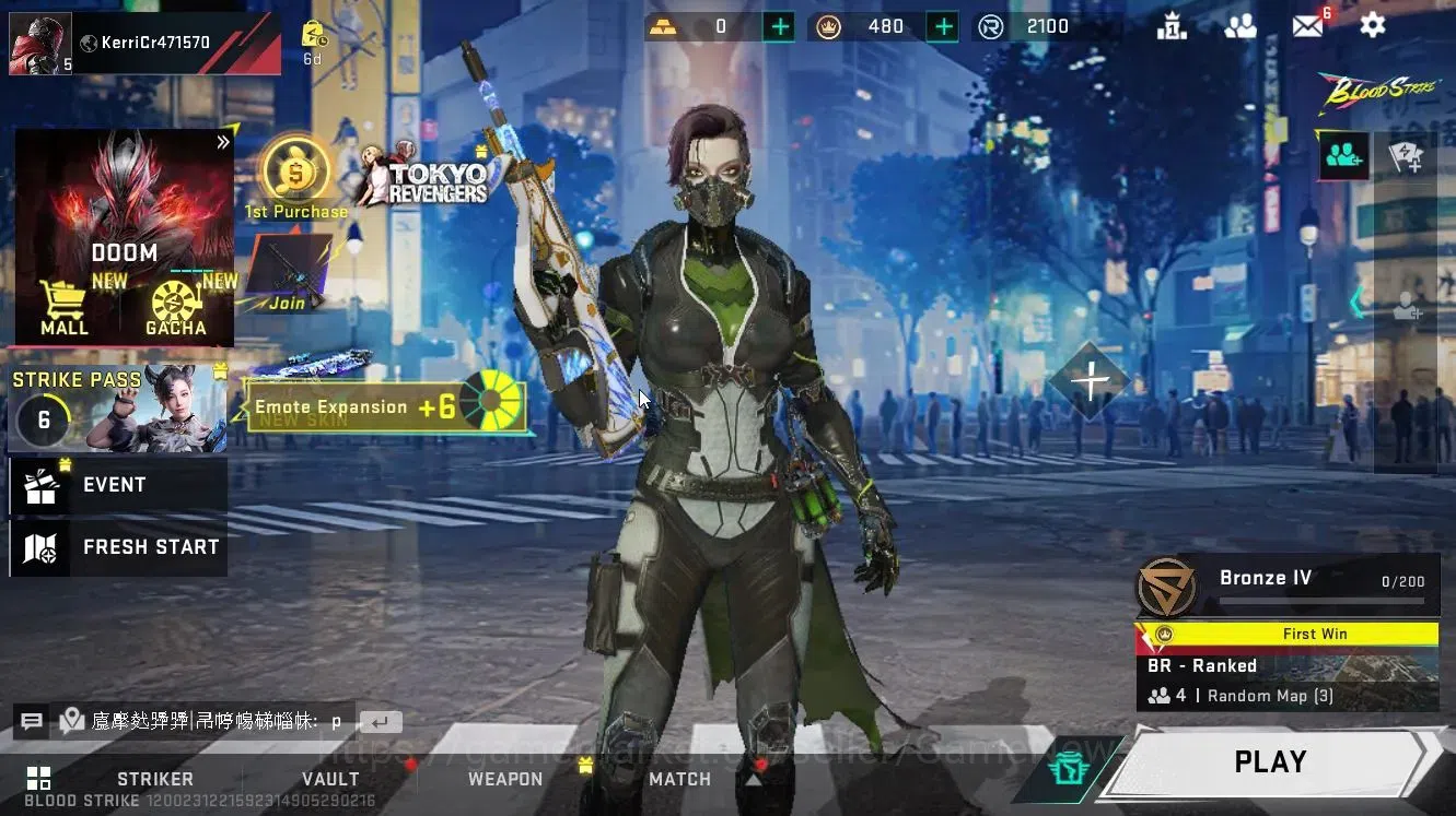 Blood Strike Accounts Collab Skin ASIA|Collab EVA[MCX-EVA 00|Legendary 1