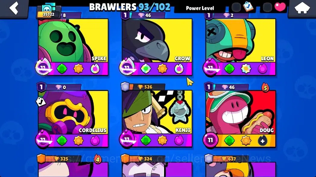 Brawl Stars Accounts 35,7K Trophy|93 Brawlers 36 Max Lvl|2 UL|20 Prestige|317 Skin|5 Hypch 4 Legend 6 Myth 65 Epic|16 10