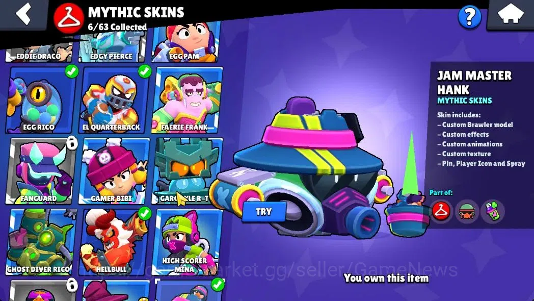 Brawl Stars Accounts 35,7K Trophy|93 Brawlers 36 Max Lvl|2 UL|20 Prestige|317 Skin|5 Hypch 4 Legend 6 Myth 65 Epic|16 17
