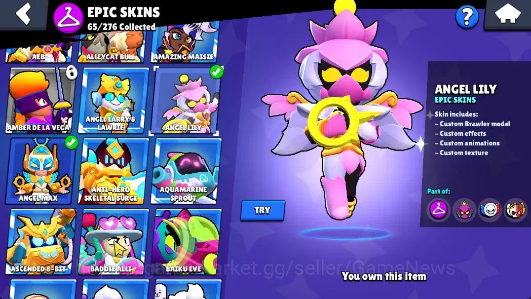 Brawl Stars Accounts 35,7K Trophy|93 Brawlers 36 Max Lvl|2 UL|20 Prestige|317 Skin|5 Hypch 4 Legend 6 Myth 65 Epic|16 18