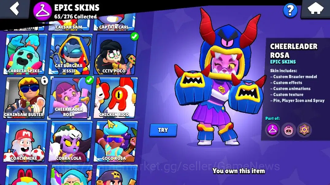 Brawl Stars Accounts 35,7K Trophy|93 Brawlers 36 Max Lvl|2 UL|20 Prestige|317 Skin|5 Hypch 4 Legend 6 Myth 65 Epic|16 19
