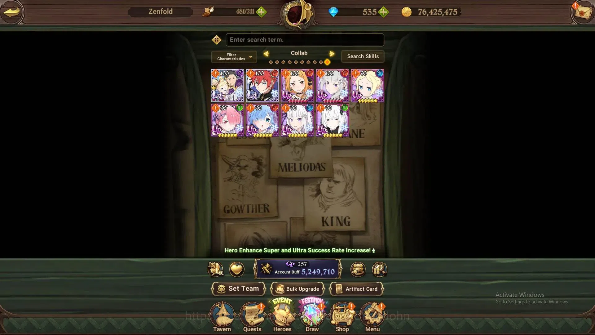 The Seven Deadly Sins: Grand Cross Accounts ASIA | 5.2M CC|DM 535|23 LS|LR Mesis 4/6|UR Menor image 4