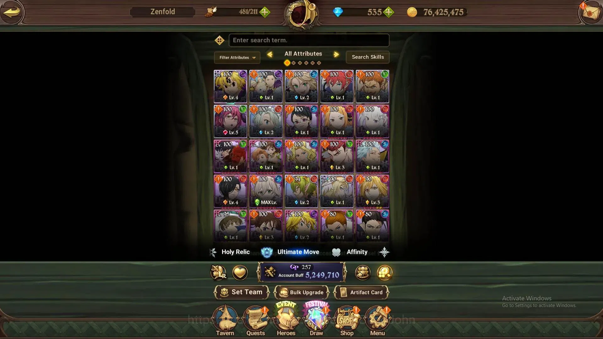 The Seven Deadly Sins: Grand Cross Accounts ASIA | 5.2M CC|DM 535|23 LS|LR Mesis 4/6|UR Menor image 5