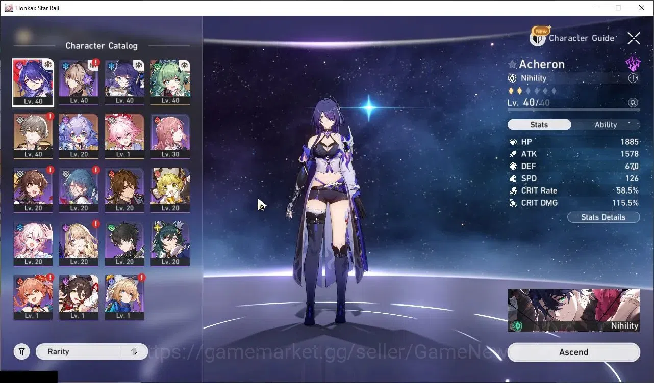 Honkai Star Rail Accounts ASIA |TL 29|3 Limited| Acheron, Evanescia, Huohuo image 4