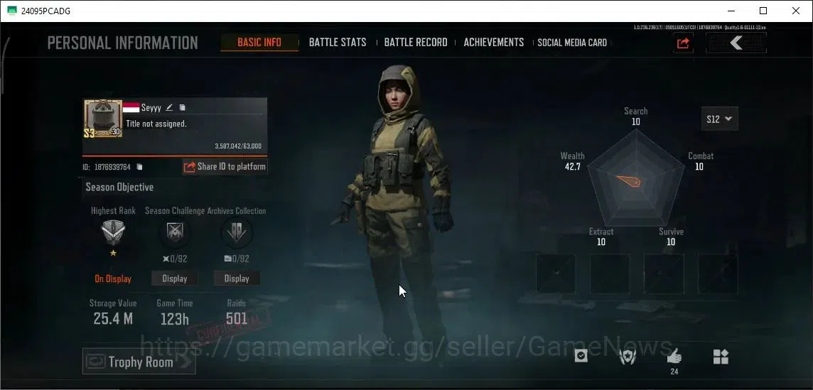 Arena Breakout Accounts High Value MOBILE Lv30|SV 25,4M|CV 22,5M|GM AK-12,FR Mosin,G18C|CN OFF|Log Infinite|Check SS(AB3078) 2