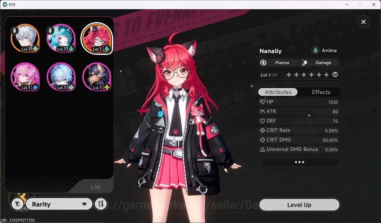 Neverness to Everness Accounts EU |Starter Lv.3| 1 Char Limited [Nanally] + 4 A-Class | Mc Male | More Check SS NTE112B 2