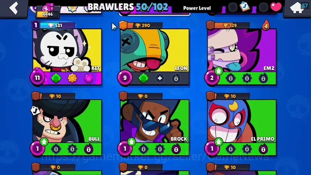 Brawl Stars Accounts 6646 Trophy|5k Blings|50 Brawlers 7 MaxLvl[Full Bu image 9