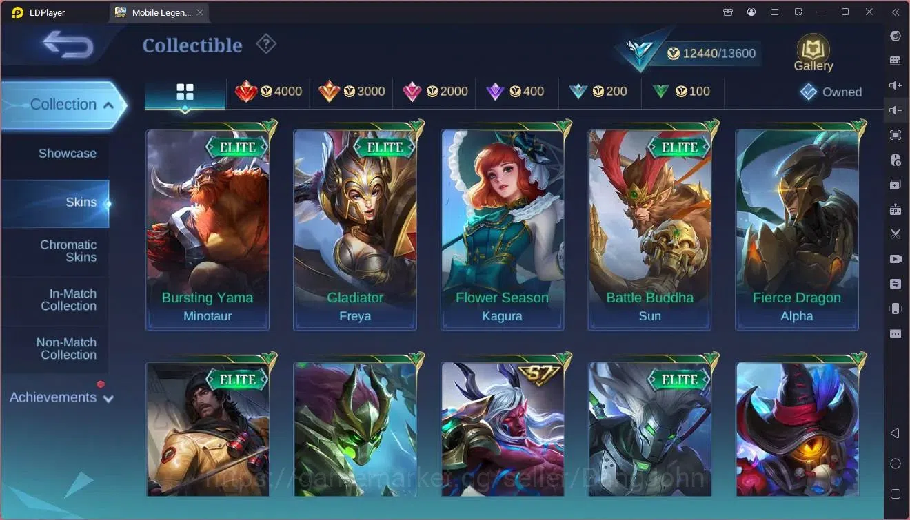 Mobile Legends: Bang Bang Accounts GLOBAL Hero 52  Skin 77  |Gaara|Dtamer Masha|Epic  image 10
