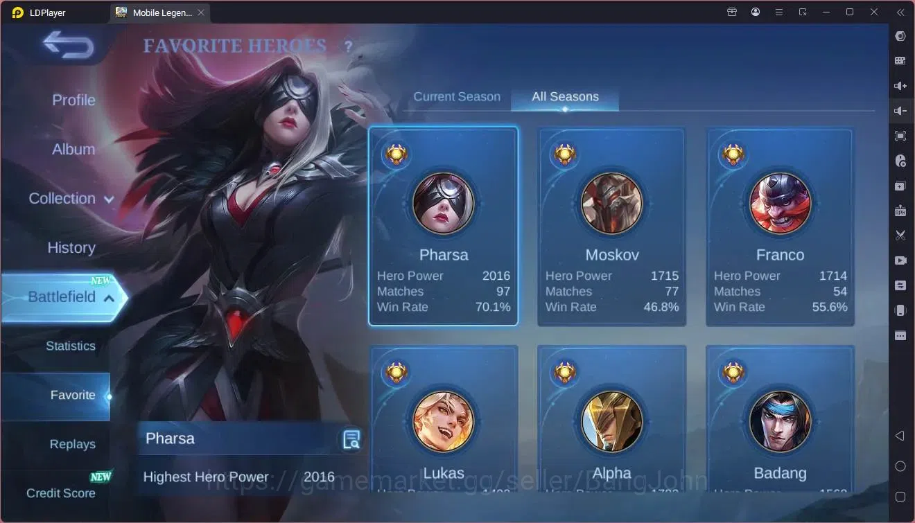 Mobile Legends: Bang Bang Accounts GLOBAL Hero 52  Skin 77  |Gaara|Dtamer Masha|Epic  image 4