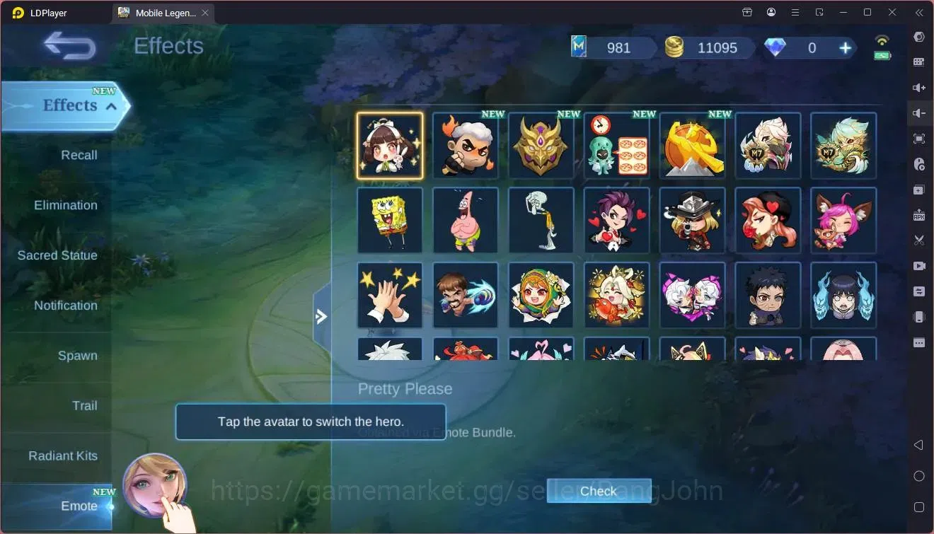 Mobile Legends: Bang Bang Accounts GLOBAL Hero 52  Skin 77  |Gaara|Dtamer Masha|Epic  image 6