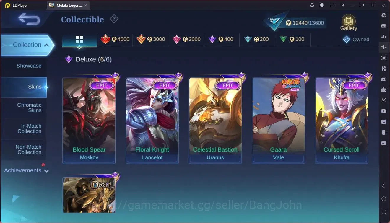 Mobile Legends: Bang Bang Accounts GLOBAL Hero 52  Skin 77  |Gaara|Dtamer Masha|Epic  image 7