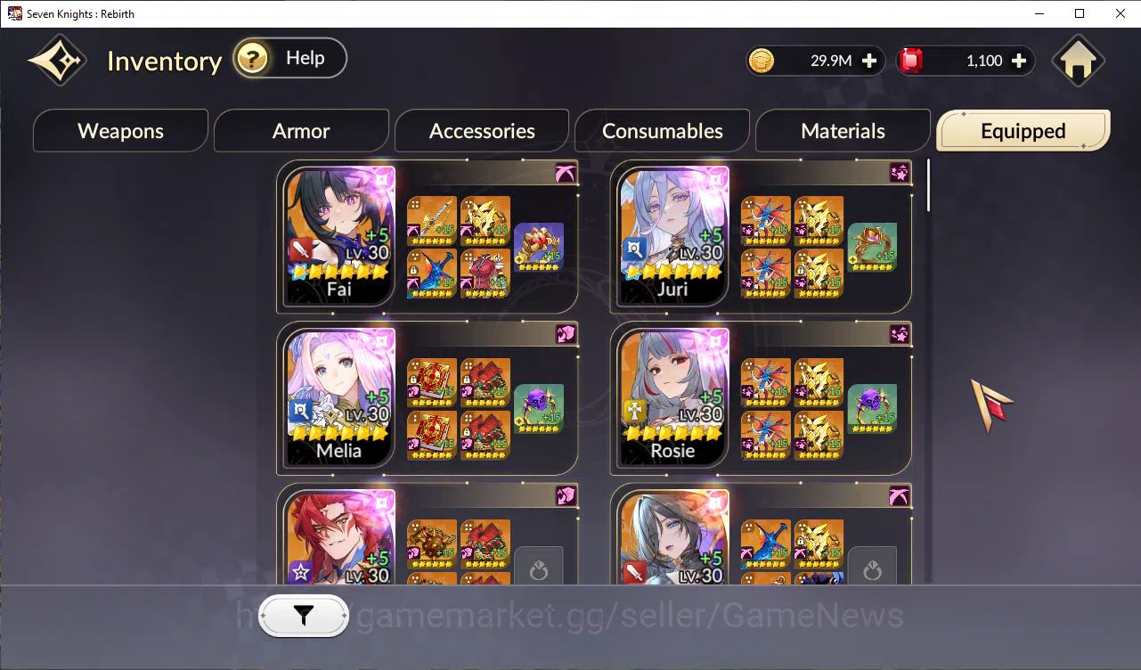 Seven Knights Re:Birth Accounts [Re:BIRTH]5 Ex-7k[FaiTC1,JuriTC1,Gelidus,Melia,Ros image 11