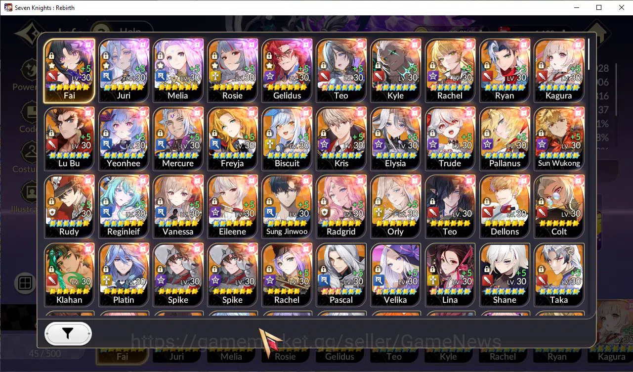 Seven Knights Re:Birth Accounts [Re:BIRTH]5 Ex-7k[FaiTC1,JuriTC1,Gelidus,Melia,Ros image 3