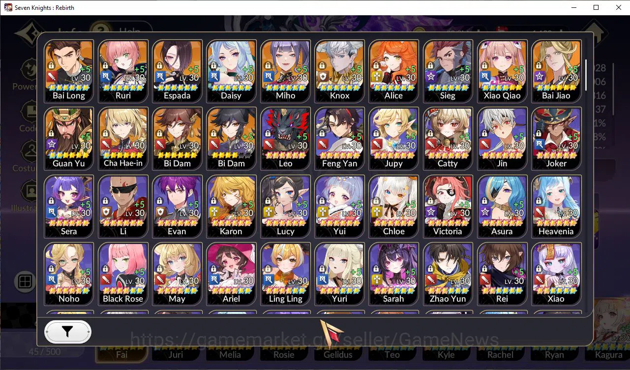 Seven Knights Re:Birth Accounts [Re:BIRTH]5 Ex-7k[FaiTC1,JuriTC1,Gelidus,Melia,Ros image 4